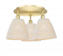 Innovations Lighting 516-3C-SG-NBD-9-NAT - Bristol Natural - 3 Light - 21 inch - Satin Gold - Flush Mount