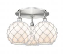 Innovations Lighting 516-3C-SN-G121-10RW - Farmhouse Rope - 3 Light - 22 inch - Satin Nickel - Flush Mount