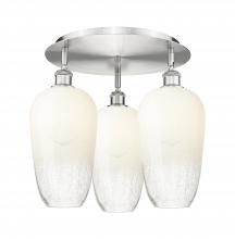 Innovations Lighting 516-3C-SN-G484-7OP - Brookhaven Flute - 3 Light - 19 inch - Satin Nickel - Semi-Flush Mount