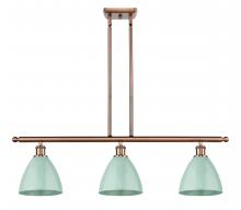 Innovations Lighting 516-3I-AC-MBD-75-SF - Plymouth - 3 Light - 36 inch - Antique Copper - Stem hung - Island Light