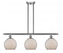 Innovations Lighting 516-3I-SN-G121-8CBK - Farmhouse Chicken Wire - 3 Light - 36 inch - Brushed Satin Nickel - Cord hung - Island Light