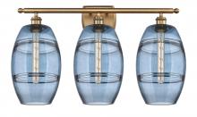 Innovations Lighting 516-3W-BB-G557-8BL - Vaz - 3 Light - 28 inch - Brushed Brass - Bath Vanity Light