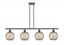 Innovations Lighting 516-4I-BK-G122-8RB - Farmhouse Rope - 4 Light - 48 inch - Matte Black - Cord hung - Island Light