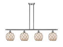 Innovations Lighting 516-4I-SN-G121-8RB - Farmhouse Rope - 4 Light - 48 inch - Brushed Satin Nickel - Cord hung - Island Light