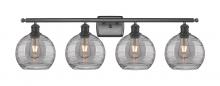 Innovations Lighting 516-4W-BK-G1213-8SM - Athens Deco Swirl - 4 Light - 38 inch - Matte Black - Bath Vanity Light