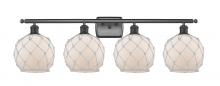 Innovations Lighting 516-4W-OB-G121-8RW - Farmhouse Rope - 4 Light - 38 inch - Oil Rubbed Bronze - Bath Vanity Light