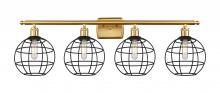 Innovations Lighting 516-4W-SG-CE-8-BK - Lake Placid - 4 Light - 38 inch - Satin Gold - Bath Vanity Light