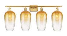 Innovations Lighting 516-4W-SG-G484-7AM - Brookhaven Flute - 4 Light - 37 inch - Satin Gold - Bath Vanity Light
