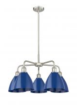 Innovations Lighting 516-5CR-SN-MBD-75-BL - Plymouth - 5 Light - 26 inch - Satin Nickel - Chandelier