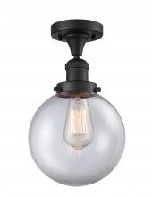 Innovations Lighting 517-1CH-BK-G202-8 - Beacon - 1 Light - 8 inch - Matte Black - Semi-Flush Mount