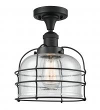 Innovations Lighting 517-1CH-BK-G74-CE - Bell Cage - 1 Light - 8 inch - Matte Black - Semi-Flush Mount