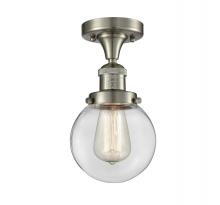 Innovations Lighting 517-1CH-SN-G202-6 - Beacon - 1 Light - 6 inch - Brushed Satin Nickel - Semi-Flush Mount