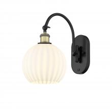 Innovations Lighting 518-1W-BAB-G1217-8WV - White Venetian - 1 Light - 8 inch - Black Antique Brass - Sconce