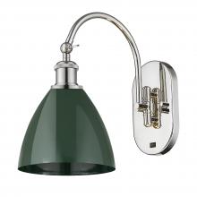 Innovations Lighting 518-1W-PN-MBD-75-GR - Plymouth - 1 Light - 8 inch - Polished Nickel - Sconce