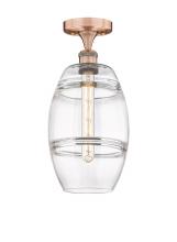 Innovations Lighting 616-1F-AC-G557-8CL - Vaz - 1 Light - 8 inch - Antique Copper - Semi-Flush Mount