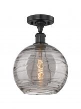 Innovations Lighting 616-1F-BK-G1213-10SM - Athens Deco Swirl - 1 Light - 10 inch - Matte Black - Semi-Flush Mount