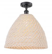 Innovations Lighting 616-1F-BK-NBD-16-NAT - Bristol Natural - 1 Light - 6 inch - Matte Black - Semi-Flush Mount