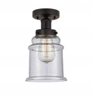 Innovations Lighting 616-1F-OB-G184 - Canton - 1 Light - 6 inch - Oil Rubbed Bronze - Semi-Flush Mount