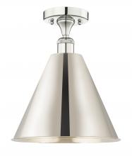 Innovations Lighting 616-1F-PN-MBC-12-PN - Berkshire - 1 Light - 12 inch - Polished Nickel - Semi-Flush Mount