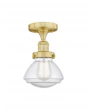 Innovations Lighting 616-1F-SG-G324 - Olean - 1 Light - 7 inch - Satin Gold - Semi-Flush Mount