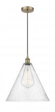 Innovations Lighting 616-1P-AB-GBC-164-LED - Berkshire - 1 Light - 16 inch - Antique Brass - Cord hung - Pendant