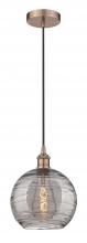 Innovations Lighting 616-1P-AC-G1213-10SM - Athens Deco Swirl - 1 Light - 10 inch - Antique Copper - Cord hung - Mini Pendant