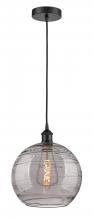 Innovations Lighting 616-1P-BK-G1213-12SM - Athens Deco Swirl - 1 Light - 12 inch - Matte Black - Cord hung - Mini Pendant