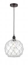 Innovations Lighting 616-1P-OB-G122-10RW - Farmhouse Rope - 1 Light - 10 inch - Oil Rubbed Bronze - Cord hung - Mini Pendant