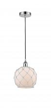 Innovations Lighting 616-1P-PC-G121-8RW - Farmhouse Rope - 1 Light - 8 inch - Polished Chrome - Cord hung - Mini Pendant