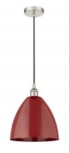 Innovations Lighting 616-1P-PN-MBD-12-RD-LED - Plymouth - 1 Light - 12 inch - Polished Nickel - Cord hung - Mini Pendant