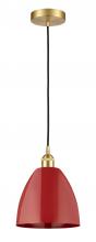 Innovations Lighting 616-1P-SG-MBD-9-RD - Plymouth - 1 Light - 9 inch - Satin Gold - Cord hung - Mini Pendant