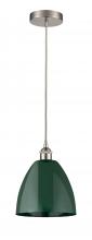 Innovations Lighting 616-1P-SN-MBD-9-GR - Plymouth - 1 Light - 9 inch - Brushed Satin Nickel - Cord hung - Mini Pendant