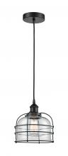 Innovations Lighting 616-1PH-BK-G72-CE - Bell Cage - 1 Light - 9 inch - Matte Black - Mini Pendant