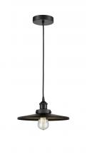 Innovations Lighting 616-1PH-BK-MFR-BK-12 - Appalachian - 1 Light - 12 inch - Matte Black - Cord hung - Mini Pendant