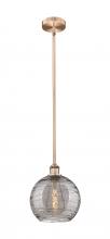 Innovations Lighting 616-1S-AC-G1213-10SM - Athens Deco Swirl - 1 Light - 10 inch - Antique Copper - Cord hung - Mini Pendant