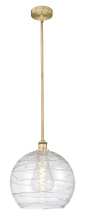 Innovations Lighting 616-1S-BB-G1213-14CL - Athens Deco Swirl - 1 Light - 14 inch - Brushed Brass - Stem hung - Mini Pendant
