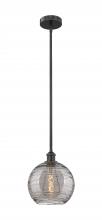 Innovations Lighting 616-1S-BK-G1213-10SM - Athens Deco Swirl - 1 Light - 10 inch - Matte Black - Cord hung - Mini Pendant