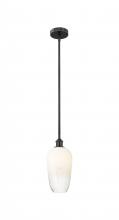 Innovations Lighting 616-1S-BK-G484-7OP - Brookhaven Flute - 1 Light - 7 inch - Matte Black - Stem hung - Mini Pendant