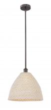 Innovations Lighting 616-1S-OB-NBD-16-NAT - Bristol Natural - 1 Light - 6 inch - Oil Rubbed Bronze - Mini Pendant