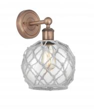 Innovations Lighting 616-1W-AC-G122-8RW - Farmhouse Rope - 1 Light - 8 inch - Antique Copper - Sconce