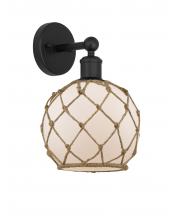 Innovations Lighting 616-1W-BK-G121-8RB - Farmhouse Rope - 1 Light - 8 inch - Matte Black - Sconce
