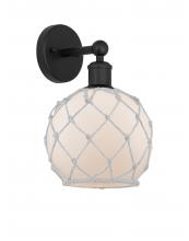 Innovations Lighting 616-1W-BK-G121-8RW - Farmhouse Rope - 1 Light - 8 inch - Matte Black - Sconce