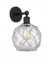 Innovations Lighting 616-1W-BK-G122-8RW - Farmhouse Rope - 1 Light - 8 inch - Matte Black - Sconce