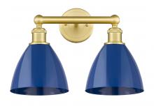 Innovations Lighting 616-2W-SG-MBD-75-BL - Plymouth - 2 Light - 17 inch - Satin Gold - Bath Vanity Light