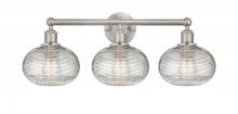 Innovations Lighting 616-3W-SN-G555-8CL - Ithaca - 3 Light - 26 inch - Satin Nickel - Bath Vanity Light