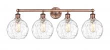 Innovations Lighting 616-4W-AC-G1215-8 - Athens Water Glass - 4 Light - 35 inch - Antique Copper - Bath Vanity Light