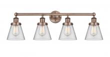 Innovations Lighting 616-4W-AC-G62 - Cone - 4 Light - 33 inch - Antique Copper - Bath Vanity Light