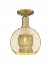 Innovations Lighting 716-1C-BB-G128-8 - Athens - 1 Light - 8 inch - Brushed Brass - Semi-Flush Mount