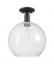 Innovations Lighting 716-1C-BK-G122-12 - Athens - 1 Light - 12 inch - Matte Black - Semi-Flush Mount