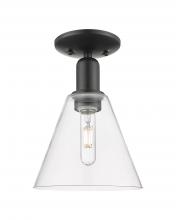 Innovations Lighting 716-1C-BK-GBC-82 - Berkshire Glass - 1 Light - 8 inch - Matte Black - Semi-Flush Mount